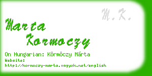 marta kormoczy business card